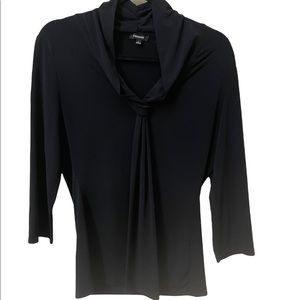 Navy Blue tie front blouse